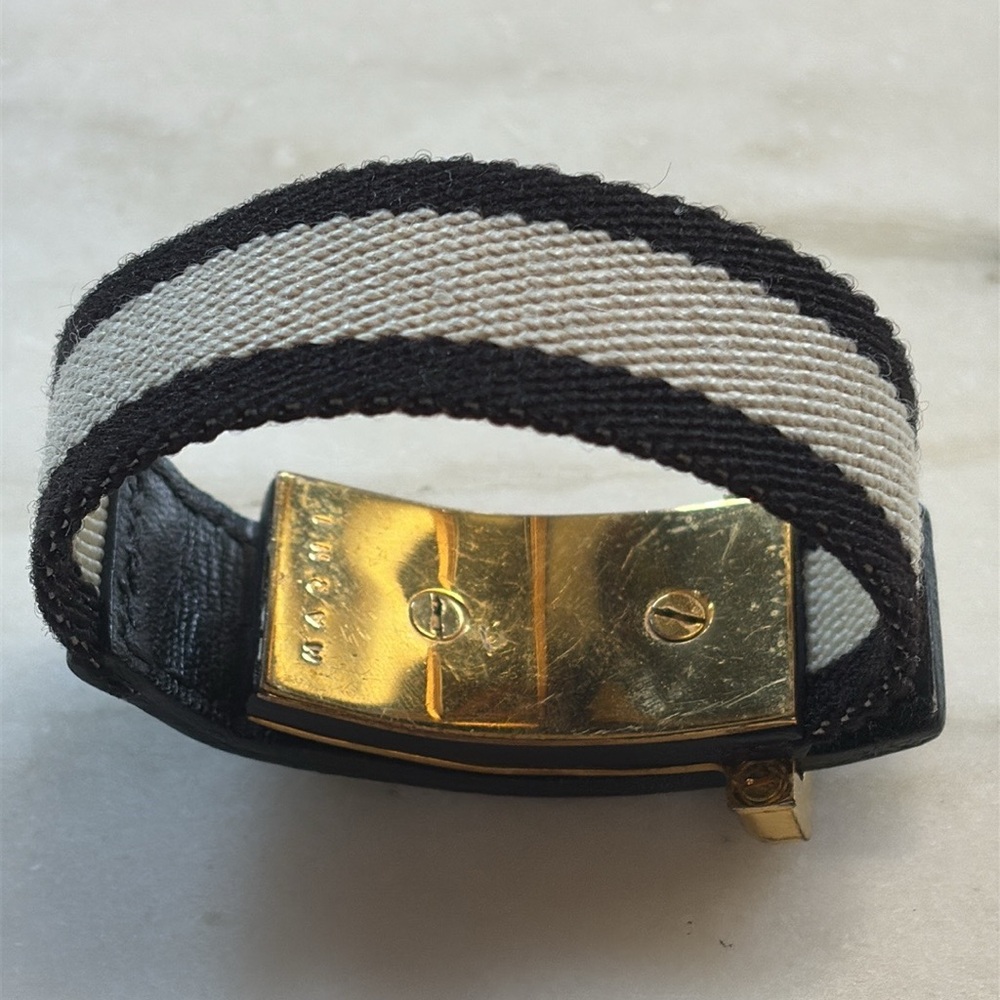 Marni bracelet, fabric with leather and metal hardware/closure, small. - Picture 3 of 16